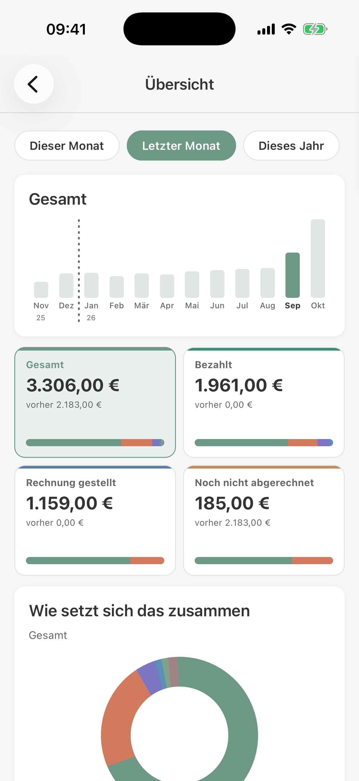 Money overview in pawganizer with revenue, amounts paid, invoices sent, and amounts not yet billed
